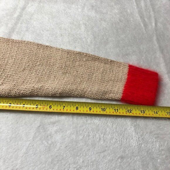 Juicy Couture Angora Trim Knit Beige/Red Cardigan Y2K Size Sm/Md - Picture 10 of 10